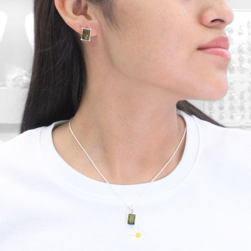 Coordinado de Plata .925 Incrustado con Sultanita mod. 1066