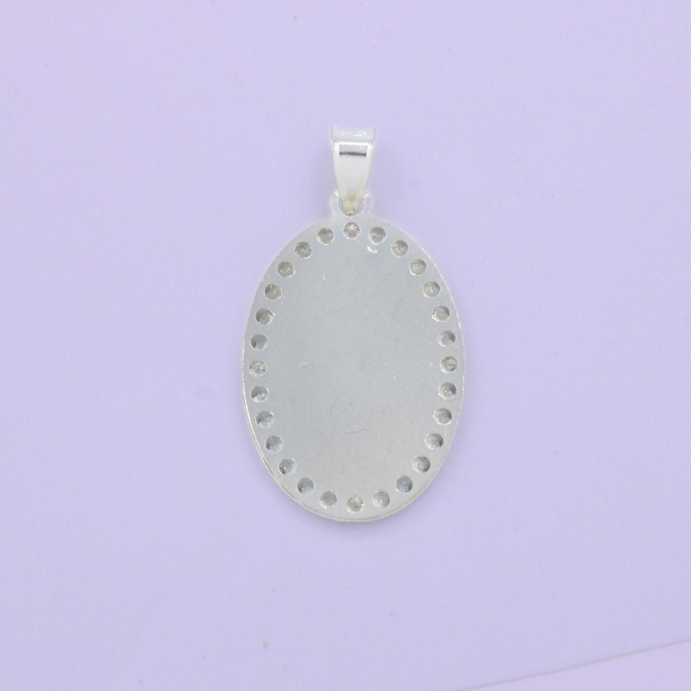 Medalla de Plata .925 de la Virgen Guadalupe con Incrustación de Zirconias mod. 1583