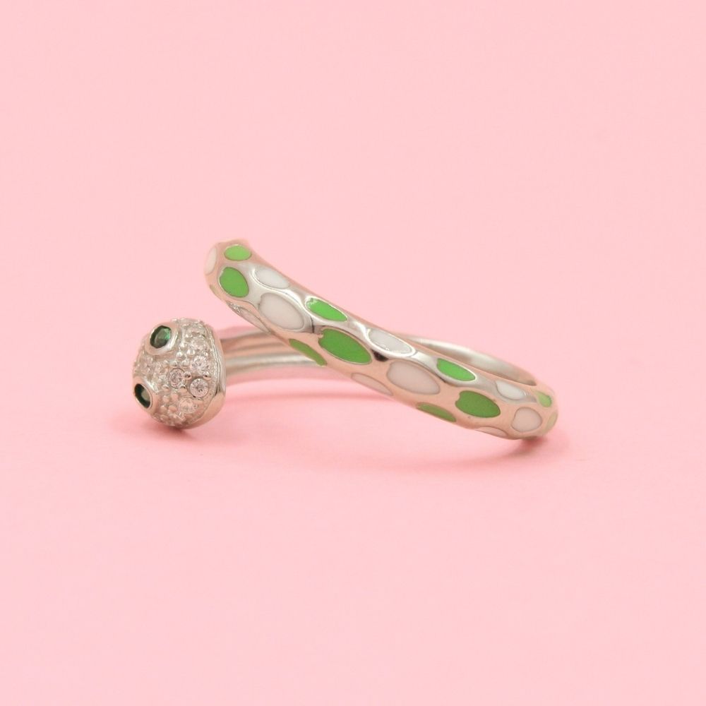 Anillo Serpiente con Diseño de Colores y Zirconias Brillantes mod. 0693