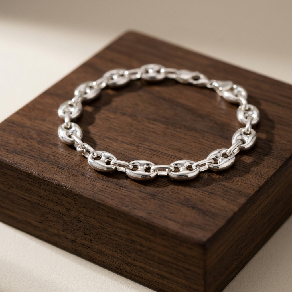 Pulsera de Plata. 925 de Ancla Especial Brillante y Ancho mod.3288