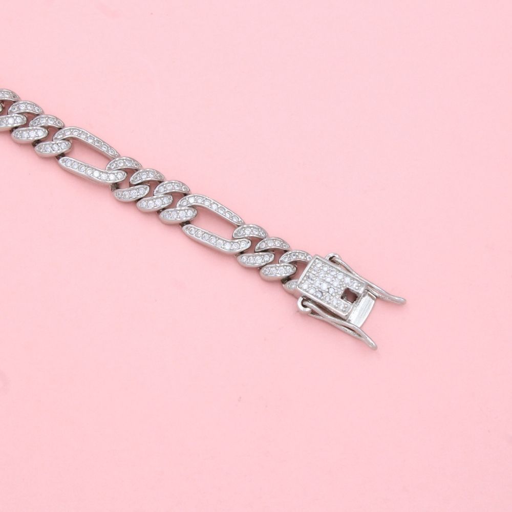 Pulsera de Plata .925 Tejido Cartier Incrustado con Zirconias mod. 1281