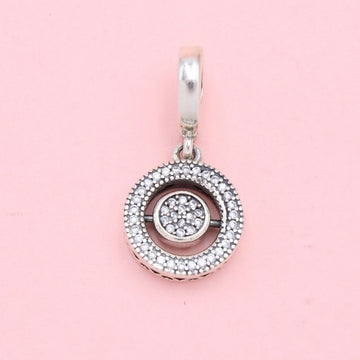 Charm de Plata .925 Diseño de Zirconias con Giratorio con Centro de Corazón mod. 1310