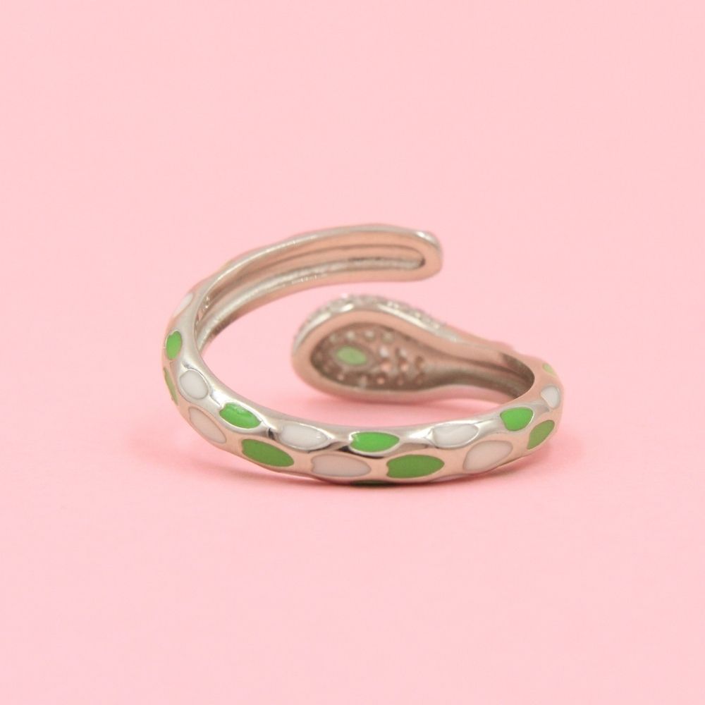 Anillo Serpiente con Diseño de Colores y Zirconias Brillantes mod. 0693