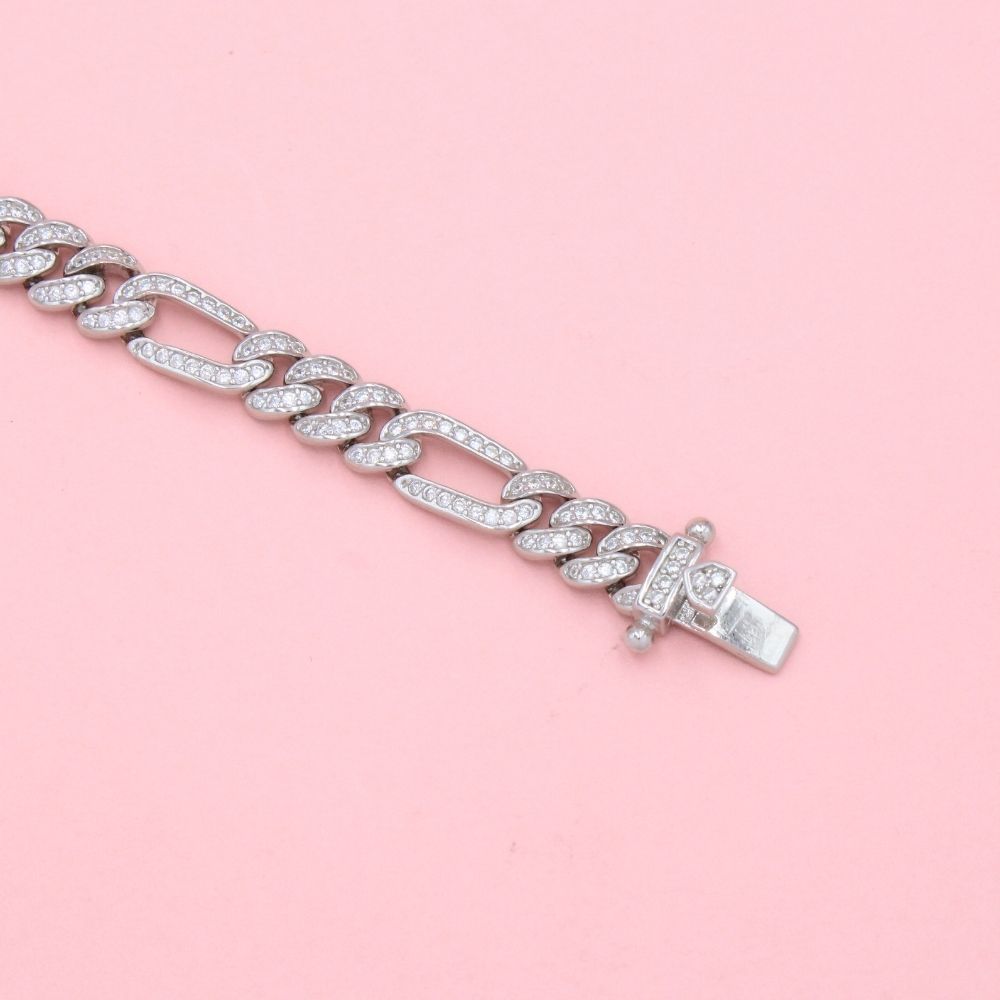 Pulsera de Plata .925 Tejido Cartier Incrustado con Zirconias mod. 1281