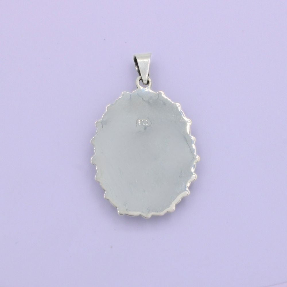 Medalla de Plata .925 con Imagen de la Virgen Guadalupe con Bisel Rodizado  mod. 1585