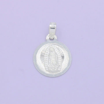 Medalla de Plata .925 de la Virgen Guadalupe con Diamantado mod. 1586