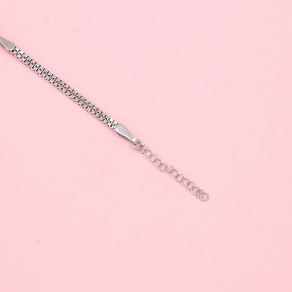 Pulsera de Plata .925 con Ojo Turco de Figura Cuadrada con Incrustación de Zirconias mod. 0986