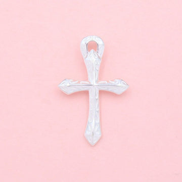Cruz de Plata .925 Diseño Hueco con Grabado Especial mod. 1259