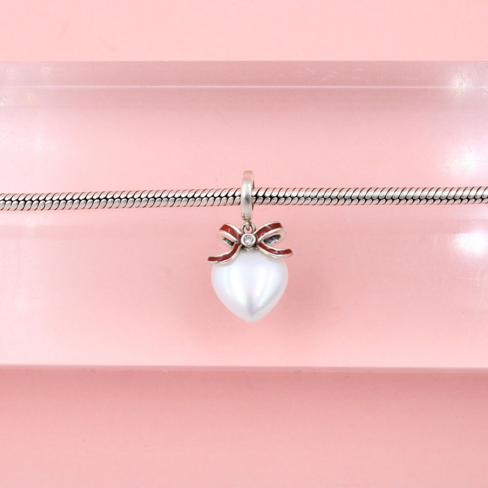 Charm de Plata .925 Corazón de Perla mod. 0928