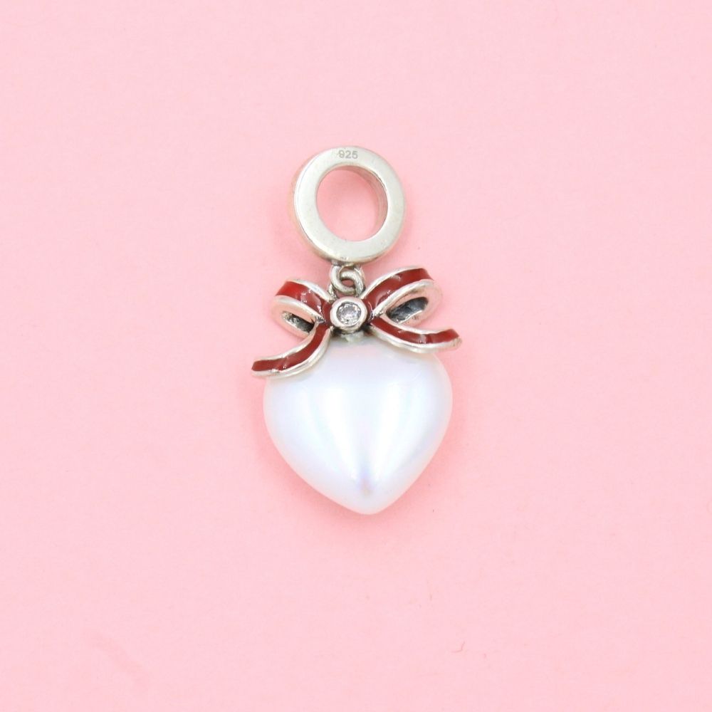 Charm de Plata .925 Corazón de Perla mod. 0928