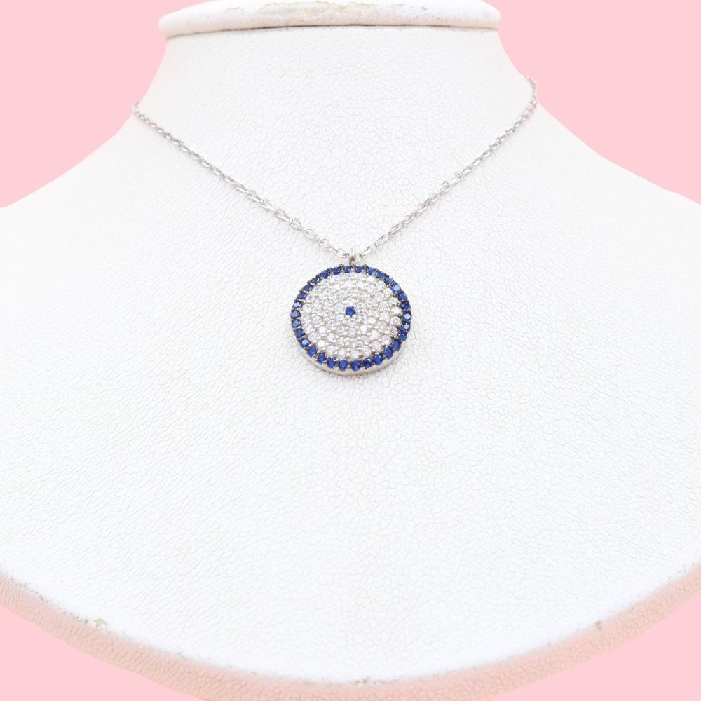 Gargantilla de Plata .925 con Ojo Turco de Zirconias mod. 1202