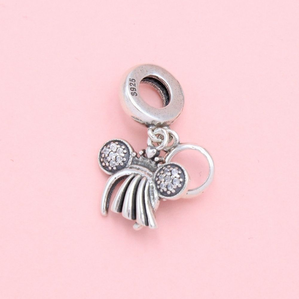 Charm de Plata .925 Minnie y Anillo Detallado con Zirconias mod. 1311