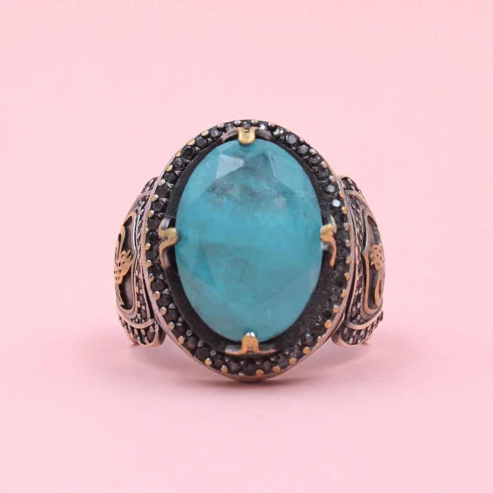 Anillo de Plata .925 Diseño Otomano con Turmalina mod. 1068
