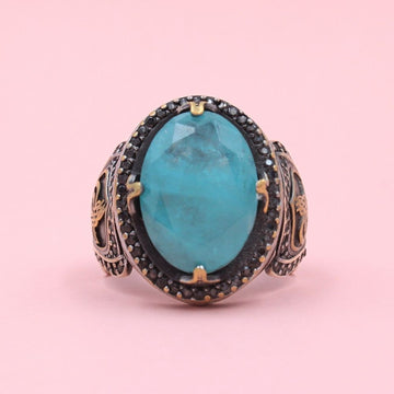 Anillo de Plata .925 Diseño Otomano con Turmalina mod. 1068
