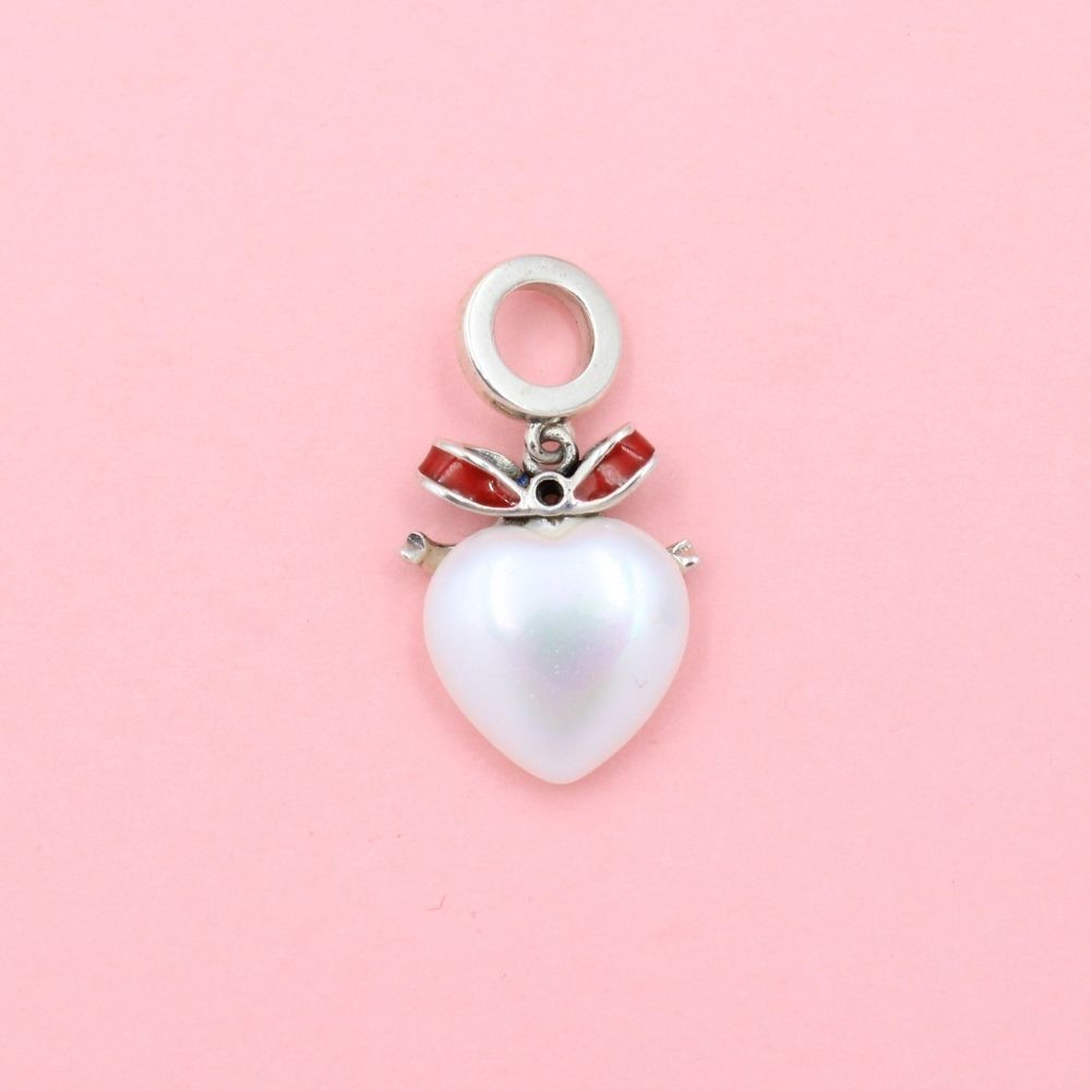 Charm de Plata .925 Corazón de Perla mod. 0928