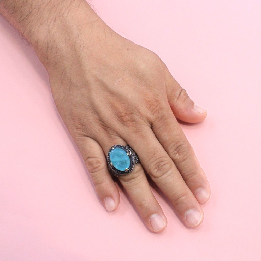 Anillo de Plata .925 Diseño Otomano con Turmalina mod. 1068