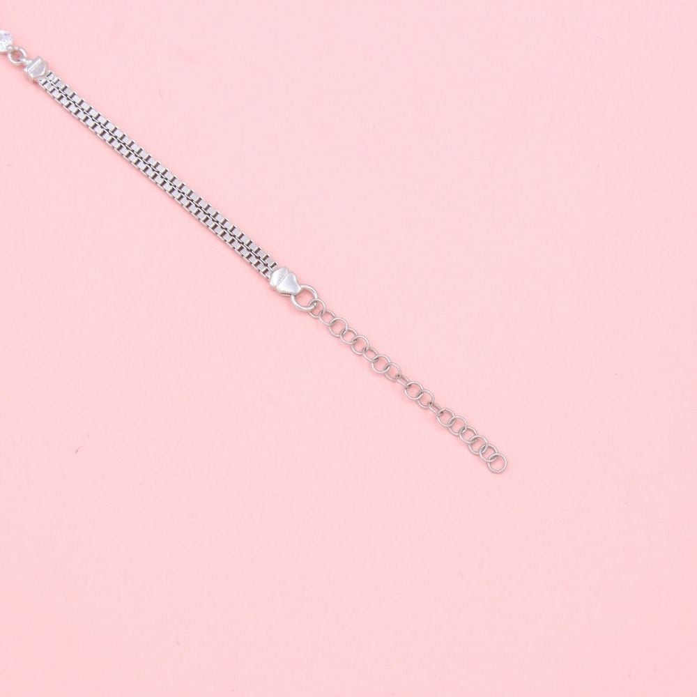 Pulsera de Plata .925 de Tejido Cubo con Zirconias Color Azul Zafiro mod. 0987