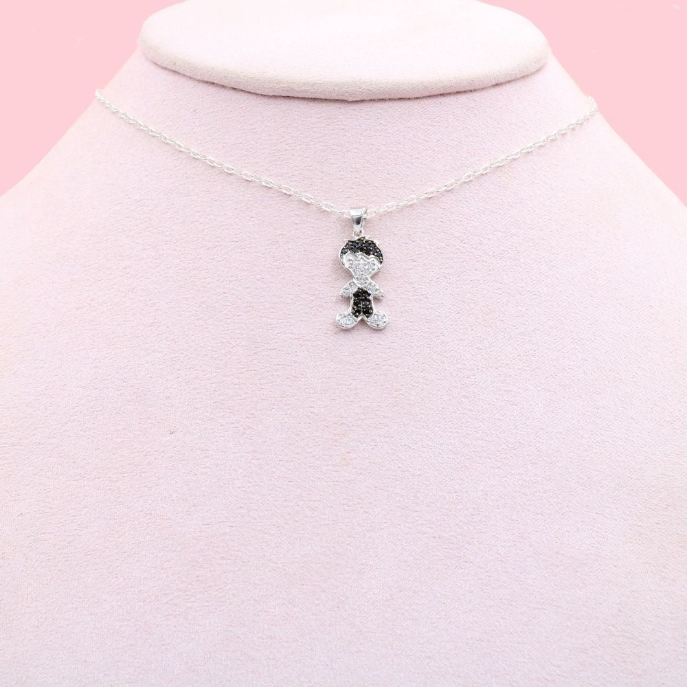 Gargantilla de Plata .925 con Dije de Niño con Zirconias mod. 1093