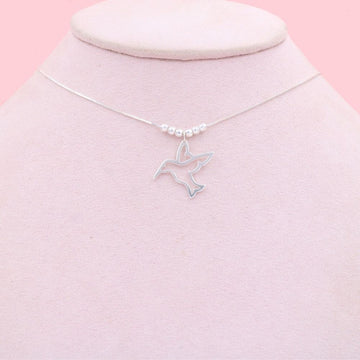 Gargantilla de Plata .925 con Dije Silueta de Colibrí mod. 1094