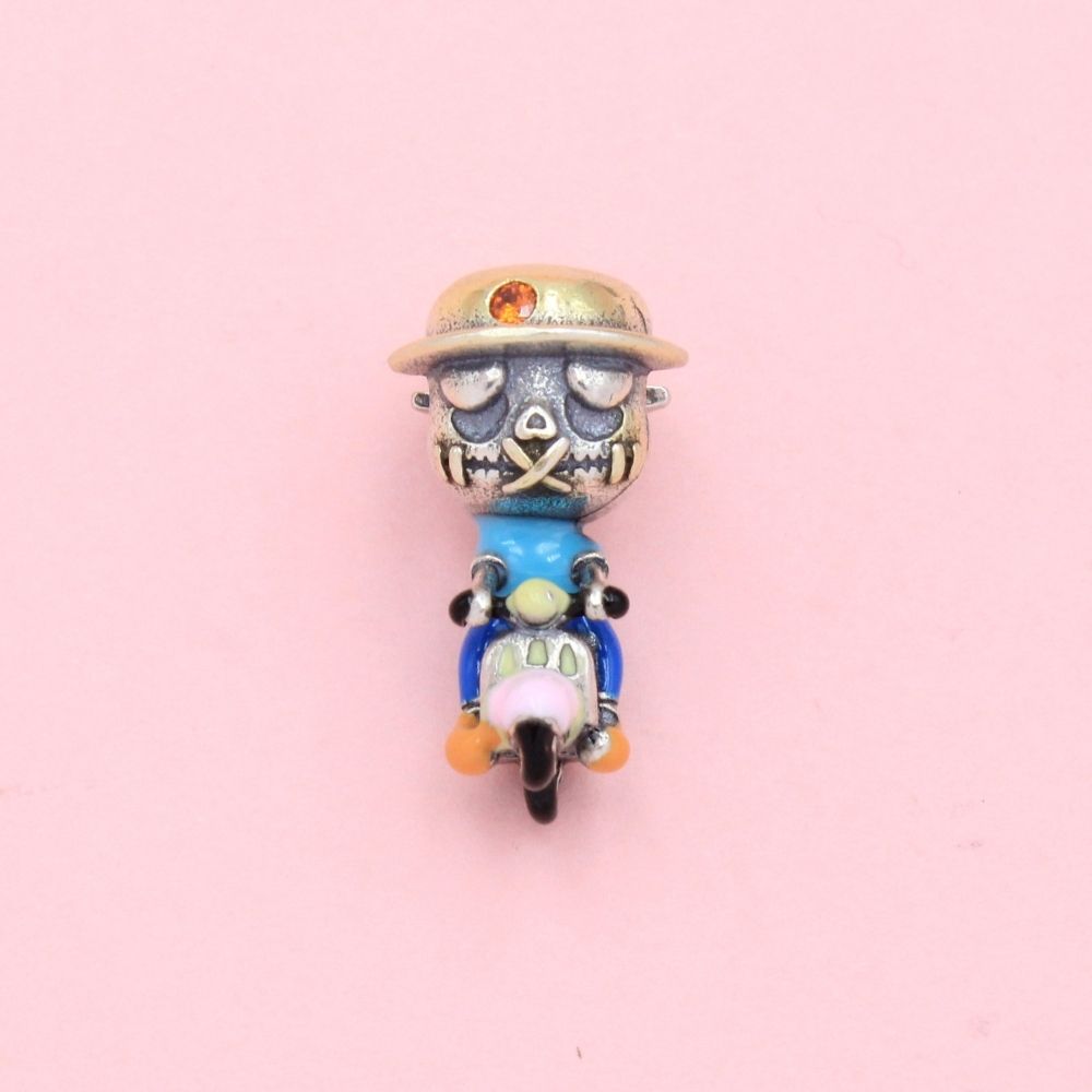 Charm de Plata .925 Zombie Dumb Detallado con Zirconia mod. 1315