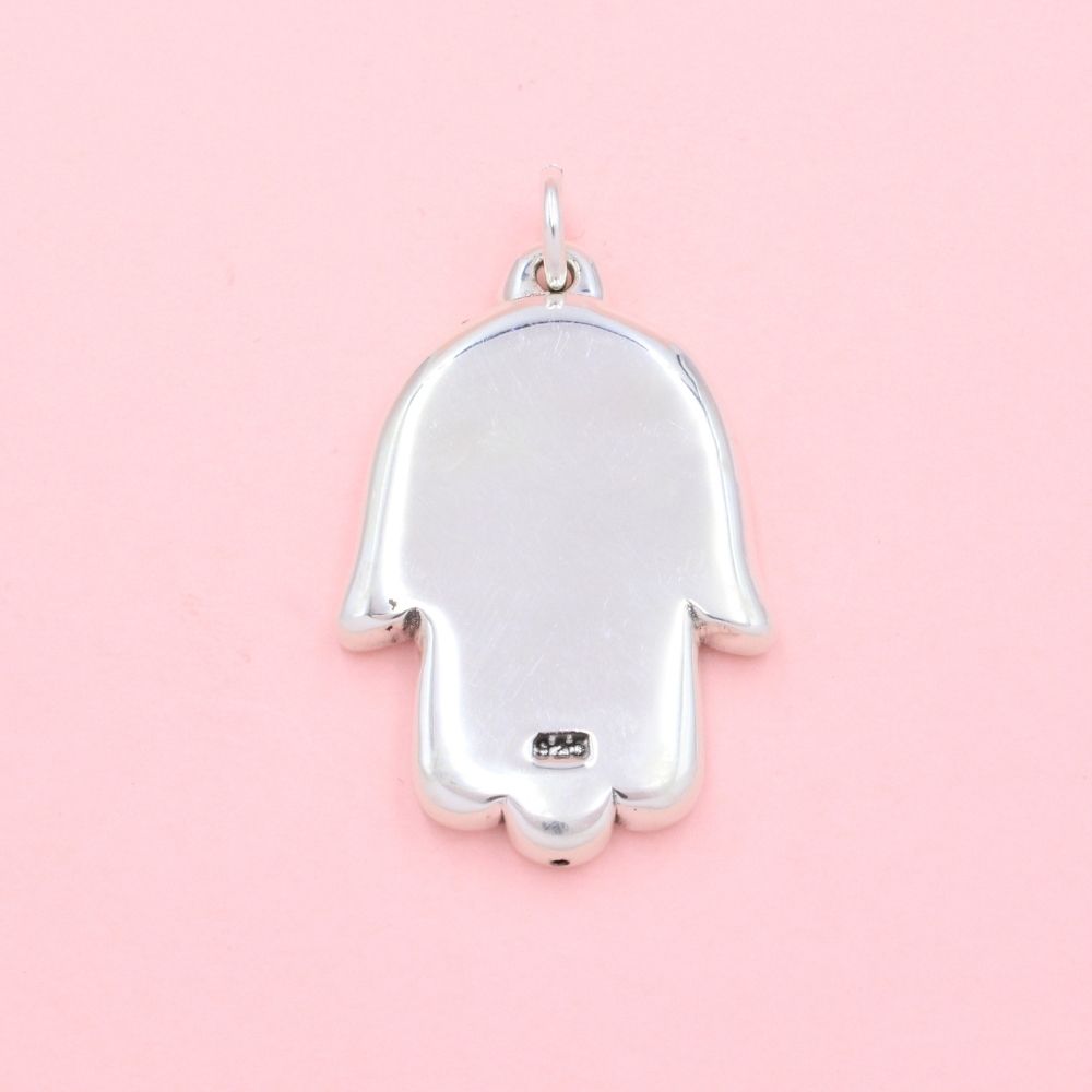 Dije de Caballero Plata .925 Mano de Fátima con Diseño Especial Hueco mod. 1348