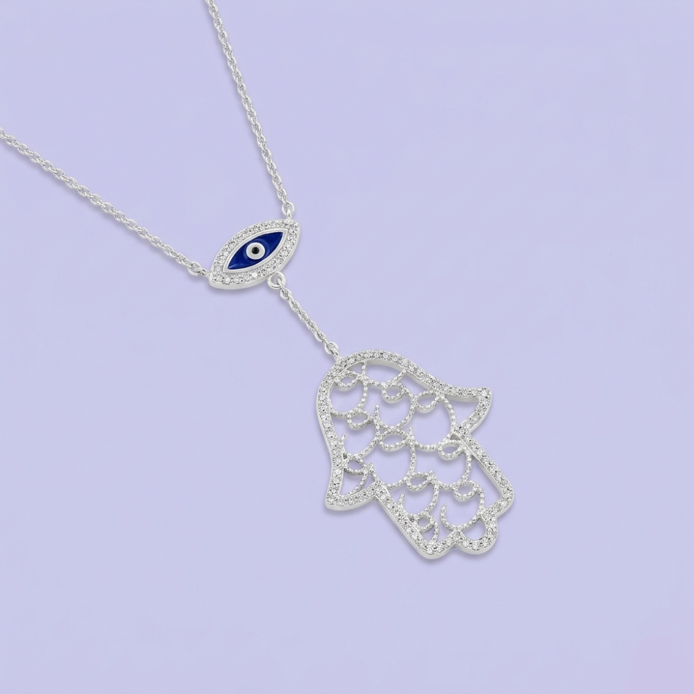 Gargantilla de Plata .925 con Diseño de Mano de Fatima  Especial mod. 2105