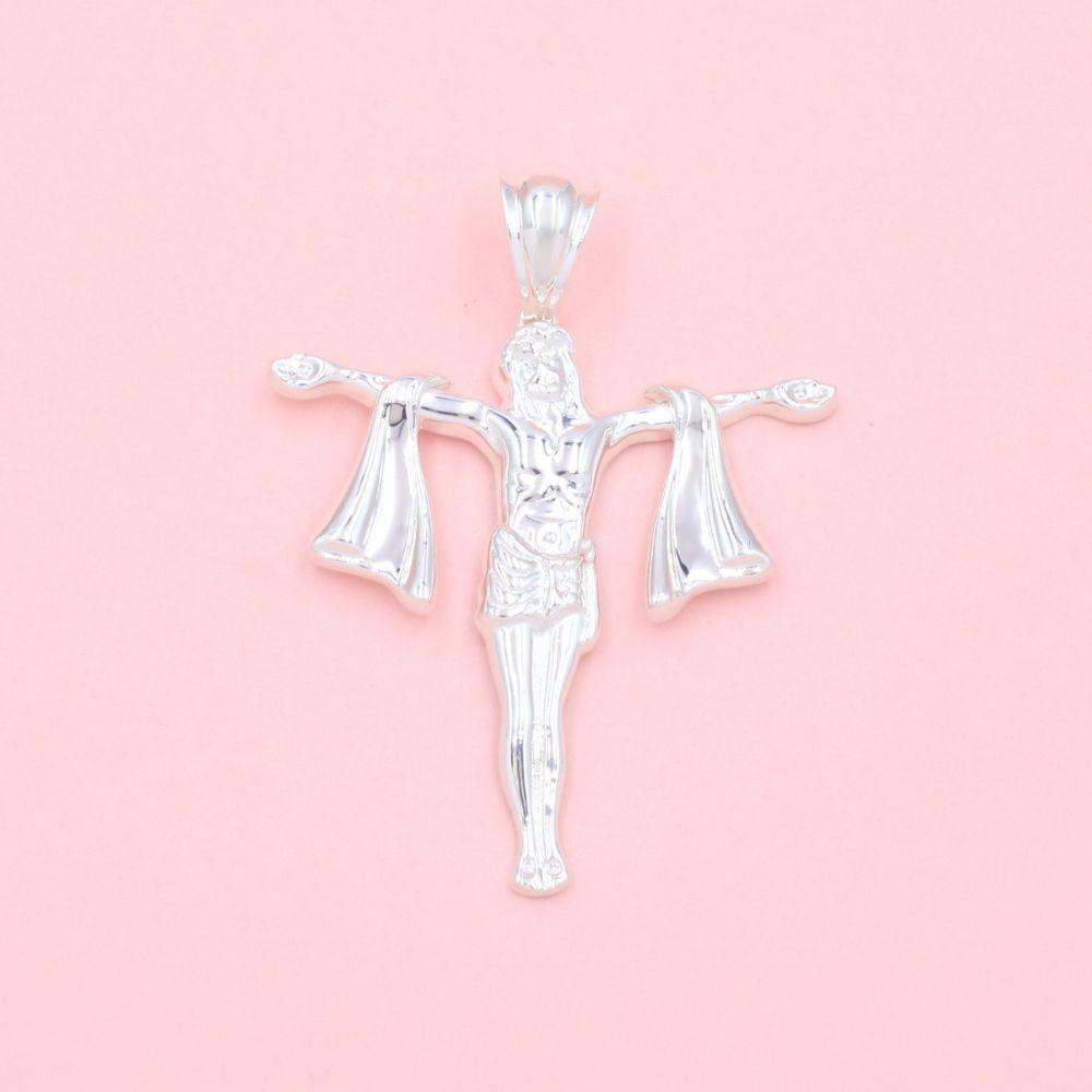 Crucifijo de Plata .925 de Diseño Liso y Hueco mod. 1238