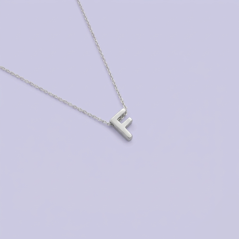 Gargantilla de Plata .925 con Diseño de la Letra F mod. 2100