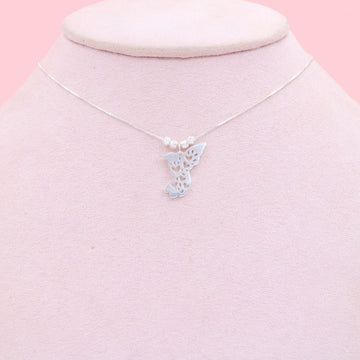Gargantilla de Plata .925 con Dije de Colibrí Calado y Brillante mod. 1096