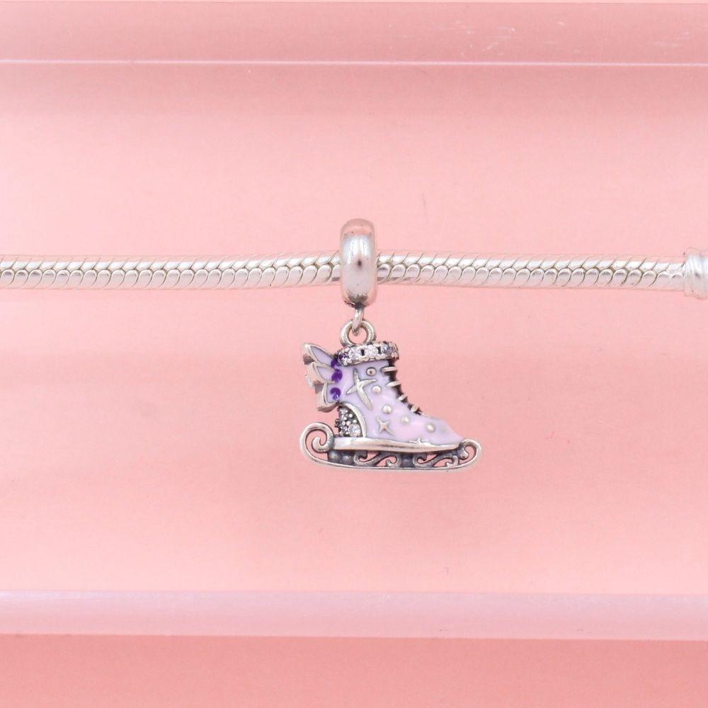 Charm de Plata .925 Patin de Hielo Rosa mod. 0934