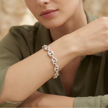Pulsera de Plata. 925 de Ancla Especial Brillante y Ancho mod.3288