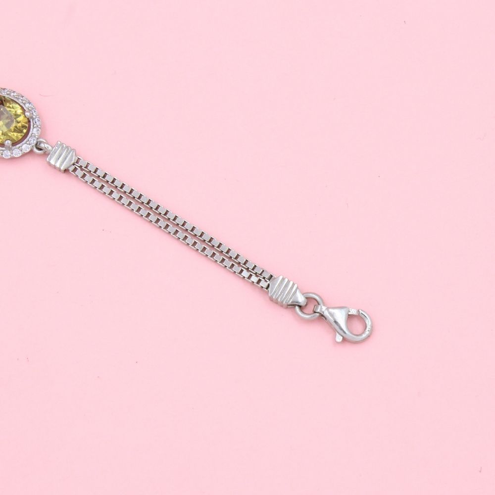 Pulsera de Tejido Cubo con Zultanitas Biseladas con Zirconias mod. 0806