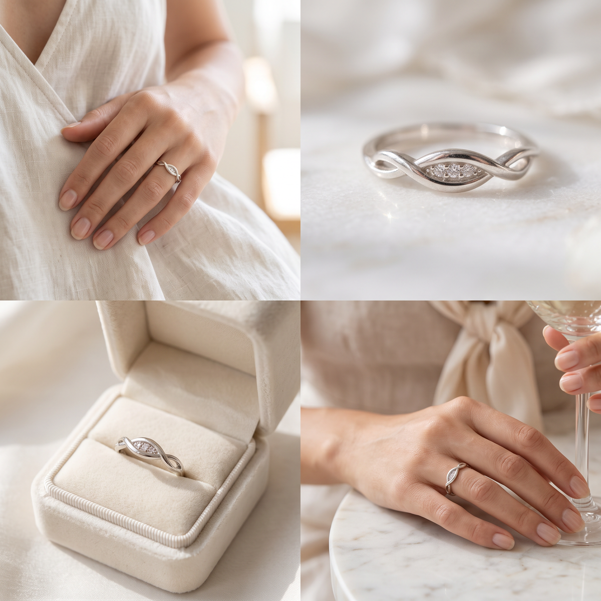Anillo de Plata. 925 Con Diseño de Lazo Eterno y Centro de Zirconiamod.3253