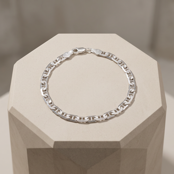 Pulsera de Plata .925. Con Diseño Escalera Diamantado Delgado mod. 3239