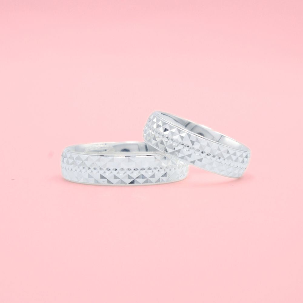 Argollas de Matrimonio de Plata .925 con Diamantado Elegante mod. 1263