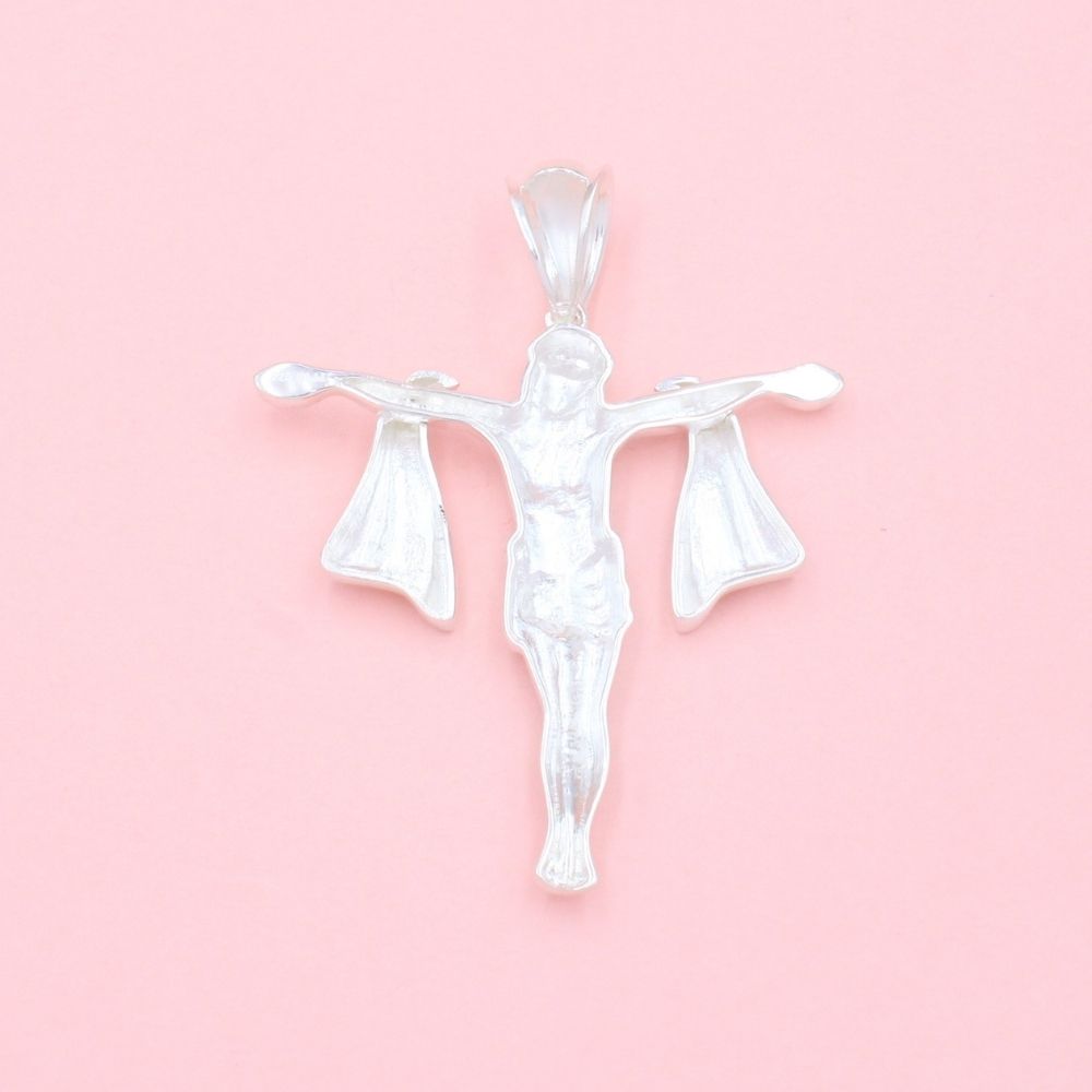 Crucifijo de Plata .925 de Diseño Liso y Hueco mod. 1238