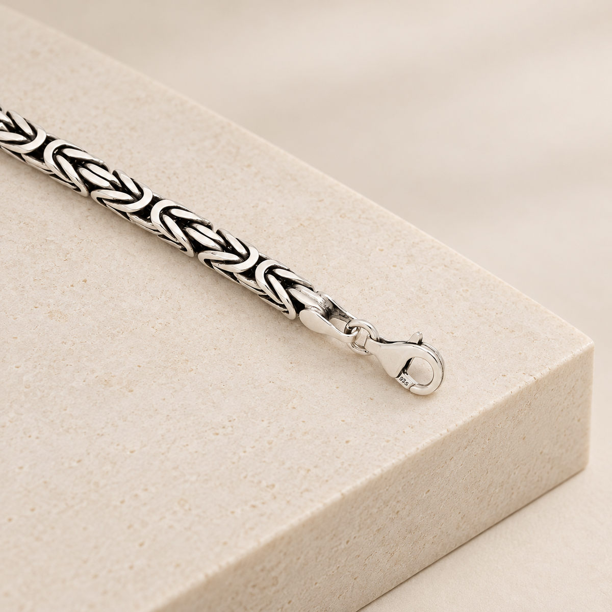 Pulsera de Plata .925. Con Tejido Bizantino Grueso mod. 3234
