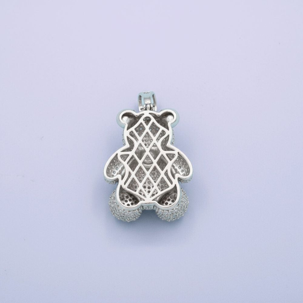Dije de Plata .925 Especial Oso Teddy con Incrustado de Zirconias mod. 1456