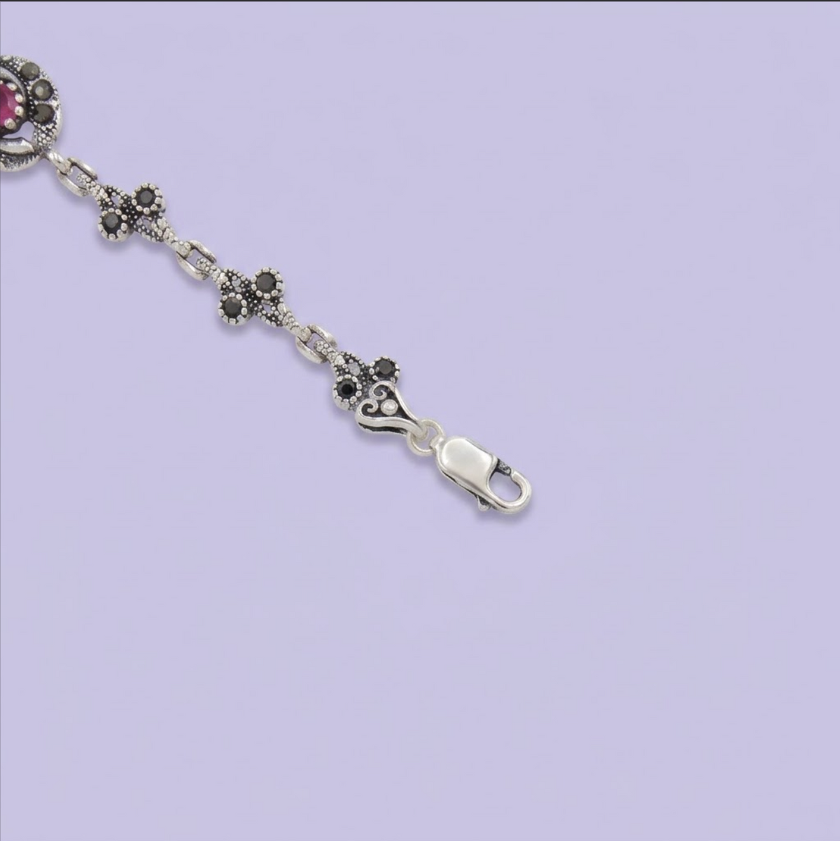 Pulsera de Plata .925 Diseño de Eslabones Especiales Incrustados con Marquesitas mod. 3164