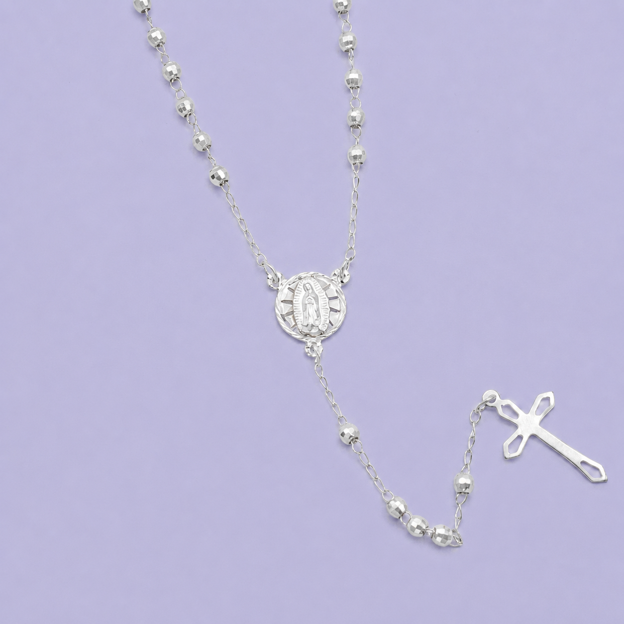 Rosario de Plata .925 Bolita Facetada mod. 2702