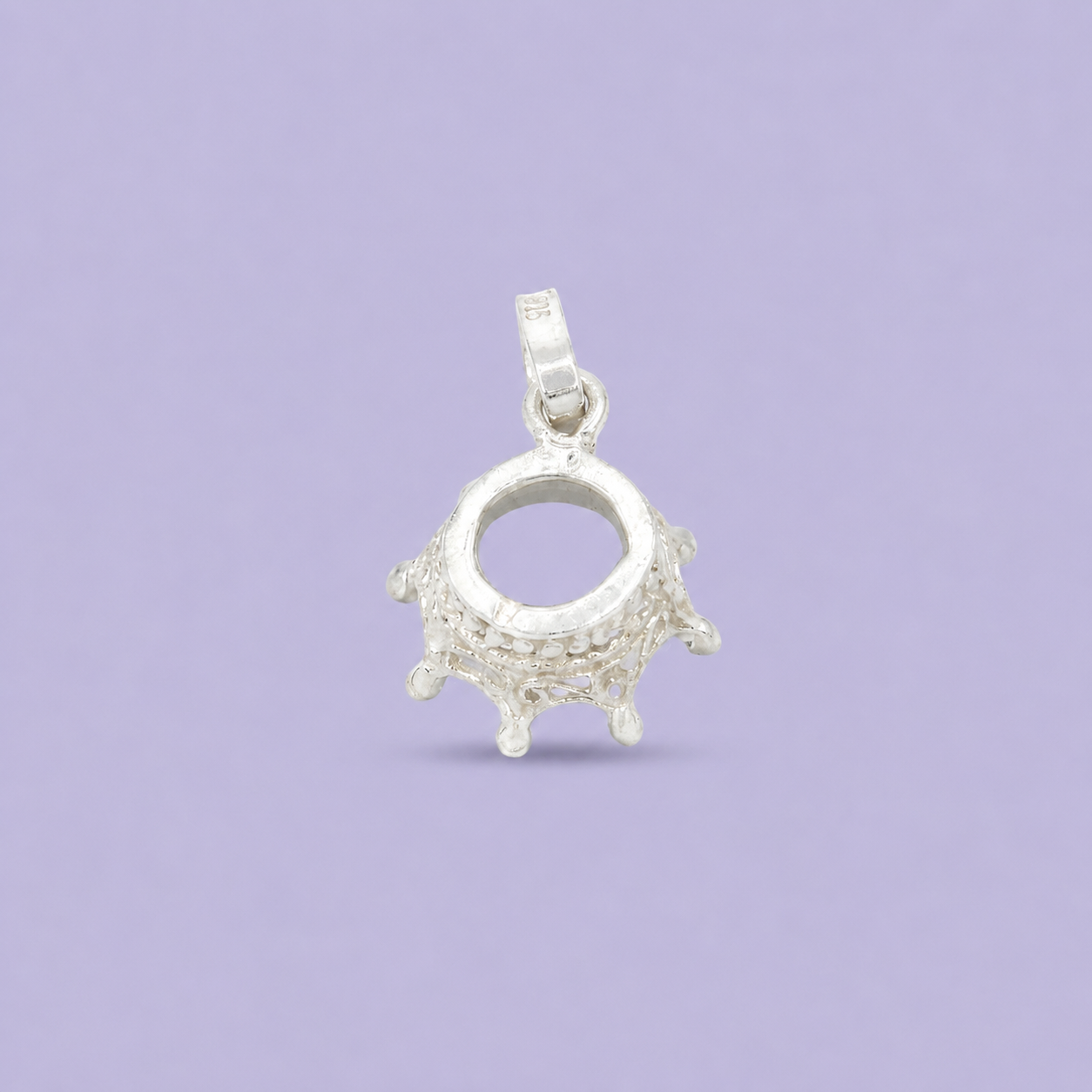 Dije de Plata .925  Corona Billante 3D mod. 2503