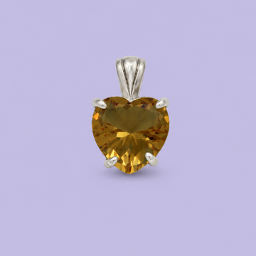Dije de Plata .925 Corazón con Zirconia Miel Brillante mod. 2505