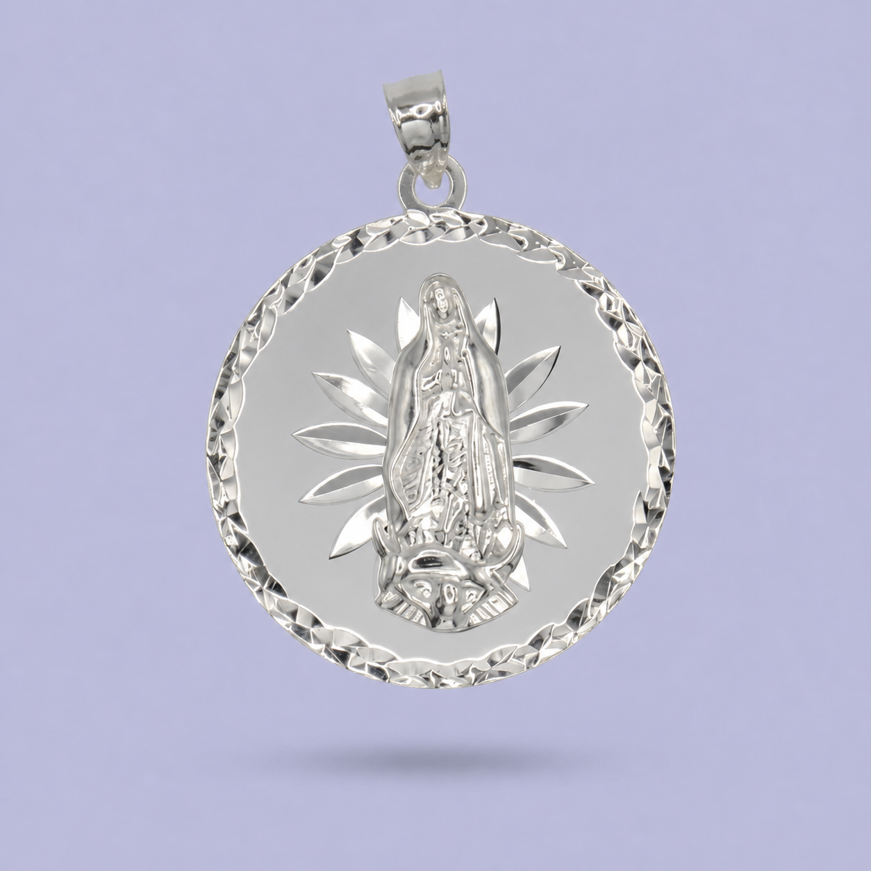 Medalla de Plata .925 Virgen de Guadalupe Brillante mod. 2600