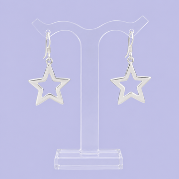 Arete de Plata .925 Largo de Estrella Lisa mod. 2980