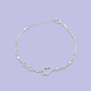 Pulsera de Plata .925 de Corazón con Incrustación de Zirconias Especiales mod. 3052