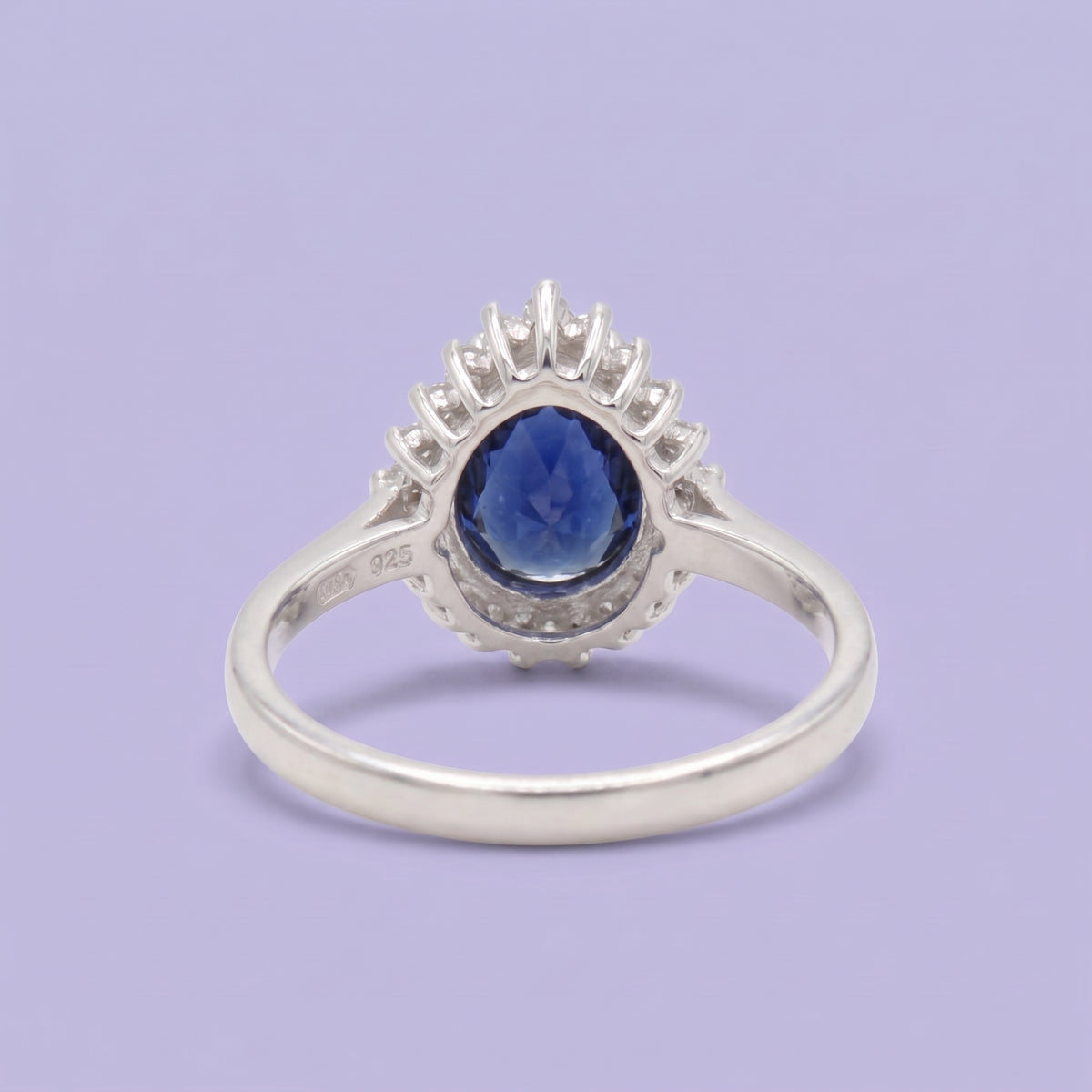 Anillo de Plata .925 con Diseño  de Gota con Zirconia Color Azul Aero mod. 3110