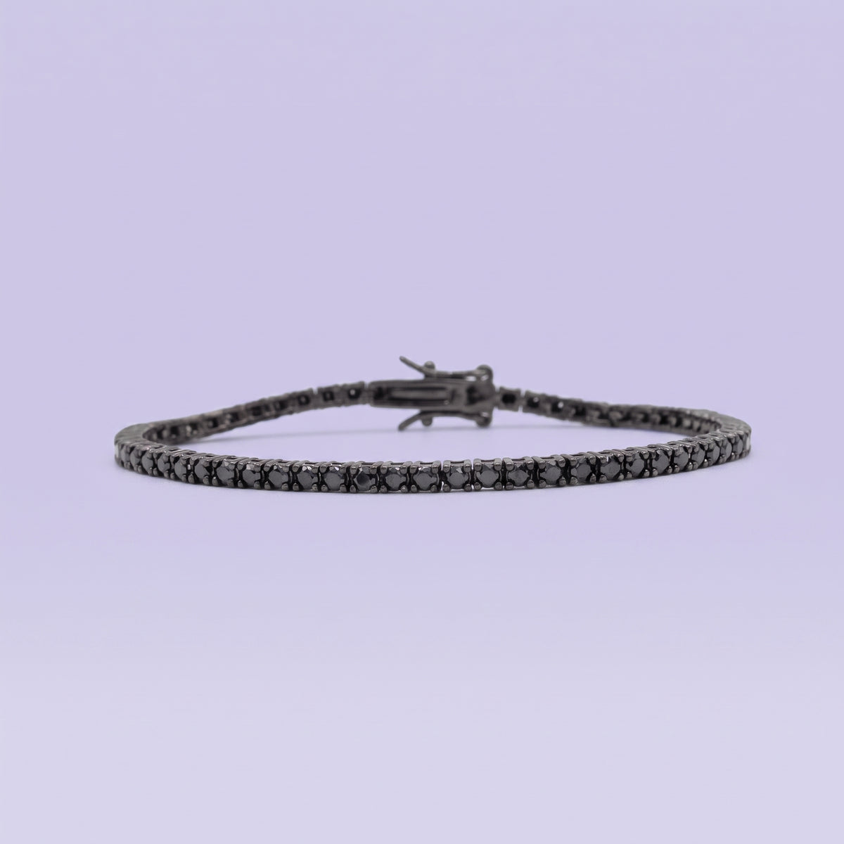 Pulsera de Plata .925 Oscura Tejido Tenis con Zirconia Negra mod. 3076