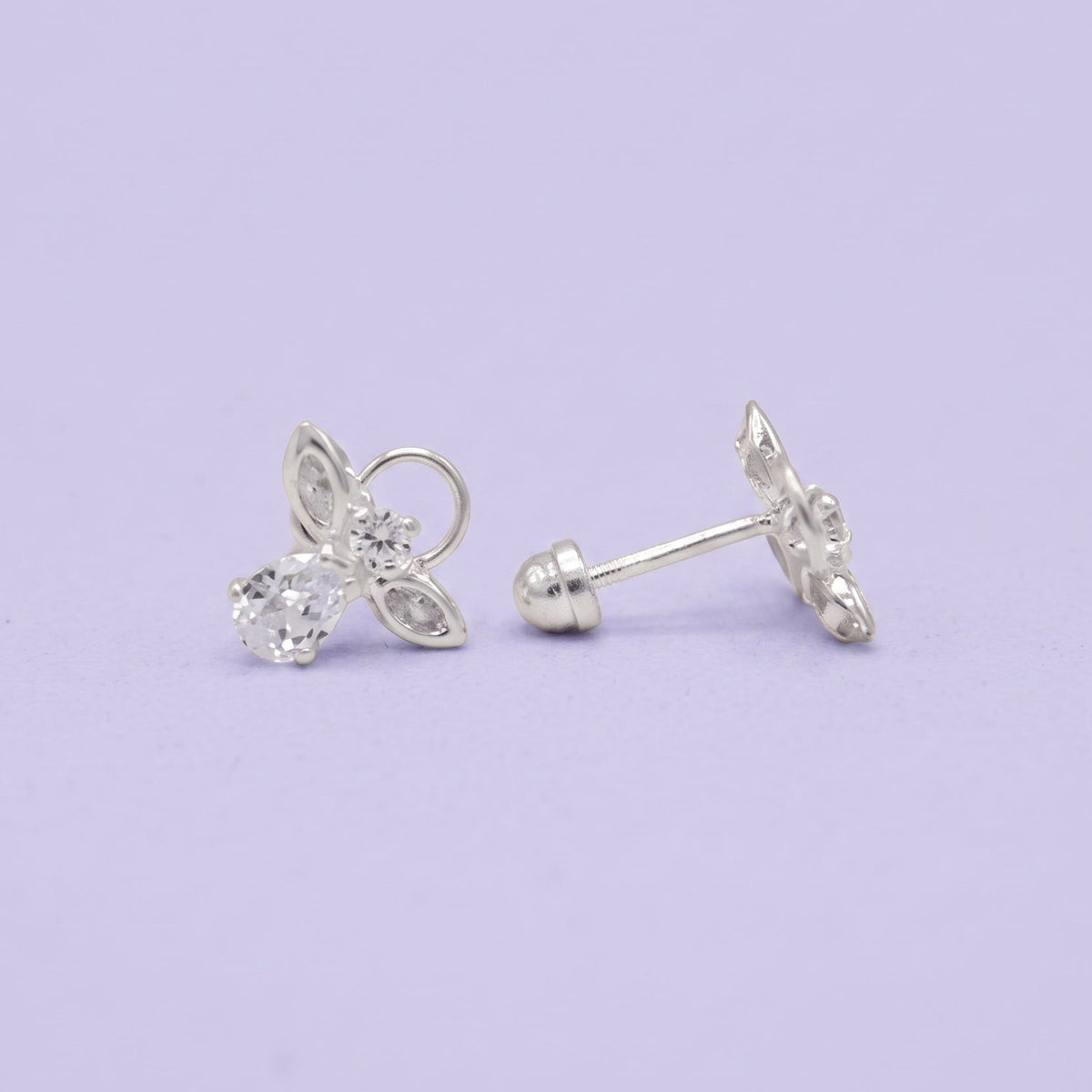 Broquel de Plata .925  Con Diseño de Ángel y Zirconia mod. 3075