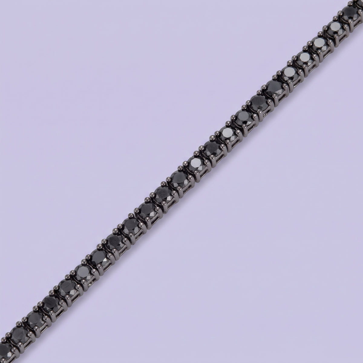 Pulsera de Plata .925 Oscura Tejido Tenis con Zirconia Negra mod. 3076
