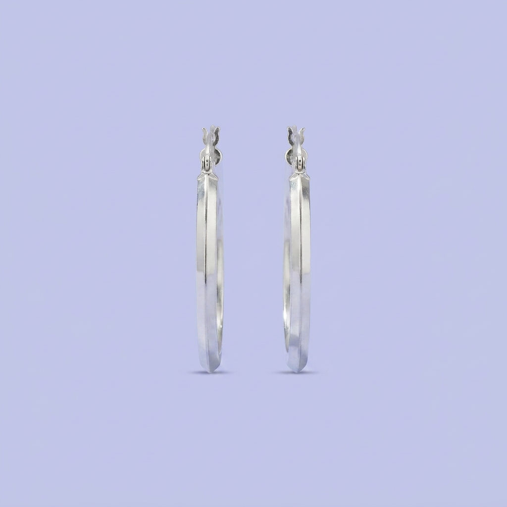 Arracada de Plata .925 Diseño Facetado Hueco mod. 2458